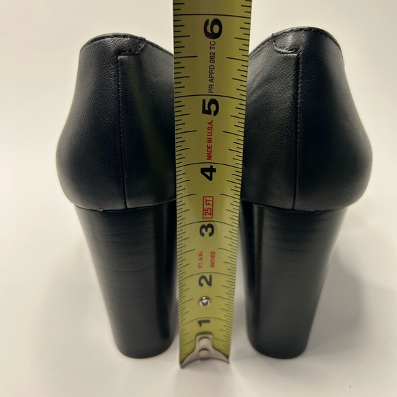 Aerosols Open Toe Slip On Leather Black Block Heel Size 9 - Picture 10 of 12